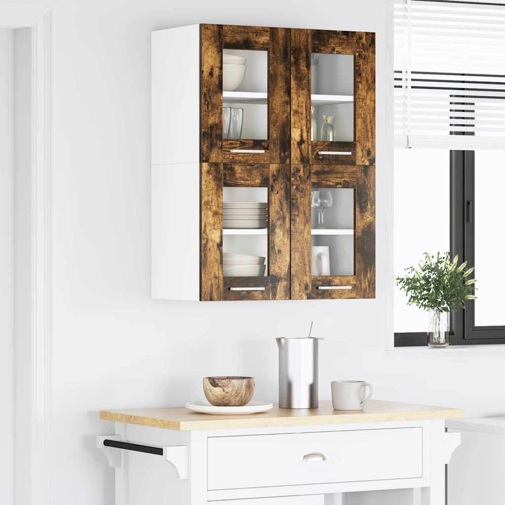 Hanging Cabinet with Door Riga 2 pcs Smoked Oak 60 x 31 x 40 cm